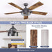 52 in. Industrial Looking Ceiling Fan, LED Ceiling Fan with Light and Remote, Reversible Ceiling Fan Winter Summer-2-ErisView
