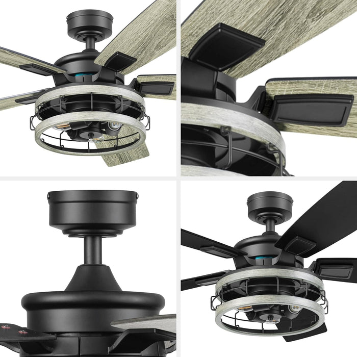 52 in. Industrial Style Ceiling Fans, Indoor Ceiling Fan and Light Remote Control-15-ErisView