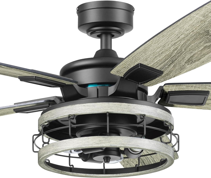 52 in. Industrial Style Ceiling Fans, Indoor Ceiling Fan and Light Remote Control-19-ErisView
