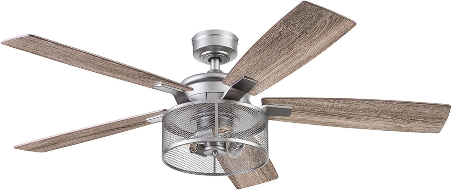 52 in. Industrial Style Ceiling Fans, Indoor Ceiling Fan and Light Remote Control-9-ErisView