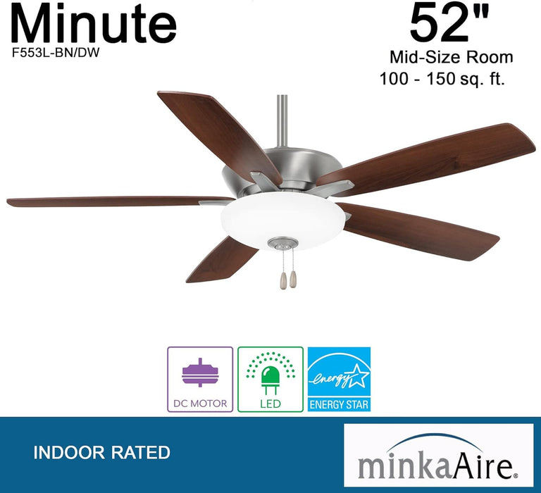 52 in. LED Energy Efficient Ceiling Fans with Pull Chain, Dark Walnut Reversible Brushed Nickel Ceiling Fan-4-ErisView