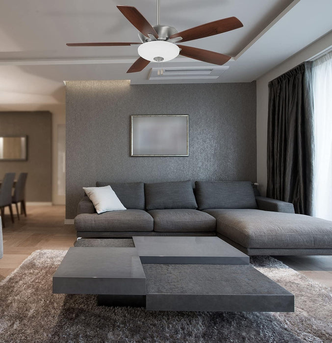 52 in. LED Energy Efficient Ceiling Fans with Pull Chain, Dark Walnut Reversible Brushed Nickel Ceiling Fan-7-ErisView