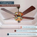 52 in. LED Unique Ceiling Fans, Charming Antique Ceiling Fans Light Fixture-3-ErisView