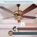 52 in. LED Unique Ceiling Fans, Charming Antique Ceiling Fans Light Fixture-4-ErisView