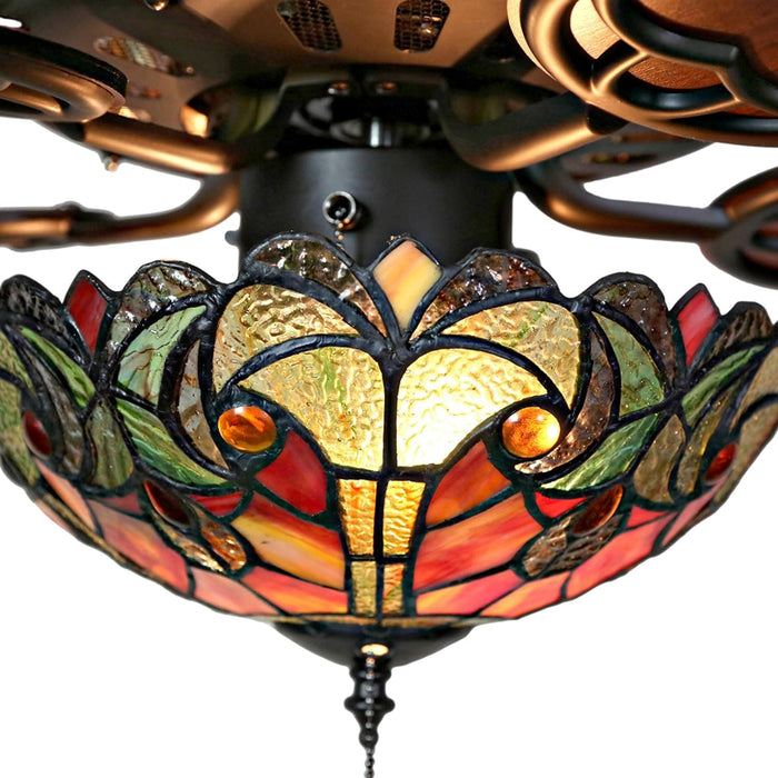 52 in. LED Unique Ceiling Fans, Charming Antique Ceiling Fans Light Fixture-8-ErisView