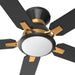 52 in. Low Ceiling Fan and Light, Reversible Smart Ceiling Fan with Remote, Work with Alexa, Siri Google Home, Dimmable Black and Gold Ceiling Fan-1-ErisView