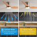 52 in. Low Ceiling Fan and Light, Smart Dimmable Ceiling Fans with Remote, Modern Ceiling Fan for Kitchen Bed Rooom Dining Room, Reversible Ceiling Fan -6-ErisView