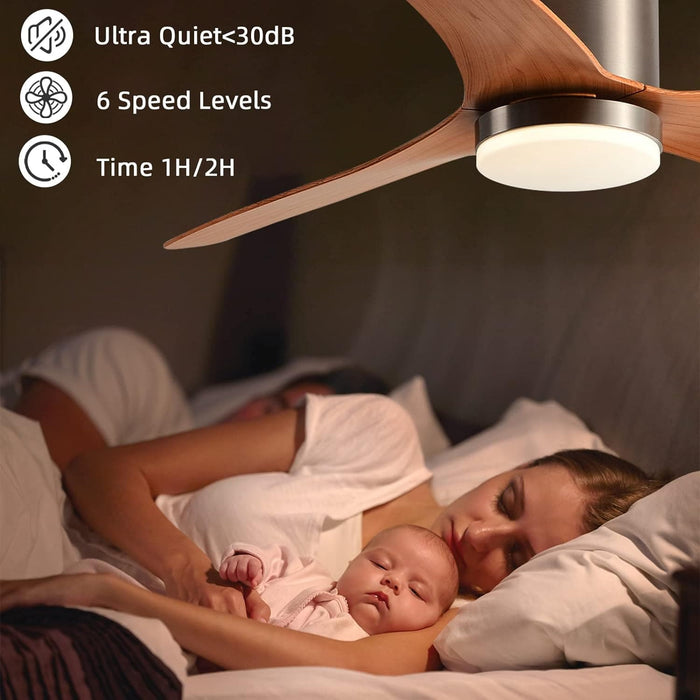 52 in. Low Ceiling Fan and Light, Smart Dimmable Ceiling Fans with Remote, Modern Ceiling Fan for Kitchen Bed Rooom Dining Room, Reversible Ceiling Fan -7-ErisView