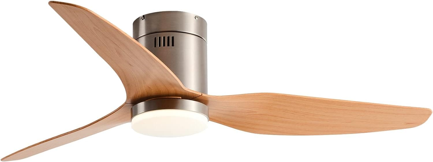 52 in. Low Ceiling Fan and Light, Smart Dimmable Ceiling Fans with Remote, Modern Ceiling Fan for Kitchen Bed Rooom Dining Room, Reversible Ceiling Fan -1-ErisView