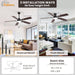 52 in. Low Profile Ceiling Fan with Light and Remote, Quiet Ceiling Fans with Lights for Bedroom Living Room Patio-3-ErisView