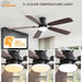 52 in. Low Profile Ceiling Fan with Light and Remote, Quiet Ceiling Fans with Lights for Bedroom Living Room Patio-4-ErisView
