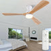 52 in. Low Profile Ceiling Fan with Light and Remote, Quiet Reversible Flush Mount Ceiling Fan, Wood Hugger Ceiling Fans, Indoor Outdoor Ceiling Fans-2-ErisView