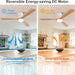 52 in. Low Profile Ceiling Fan with Light and Remote, Quiet Reversible Flush Mount Ceiling Fan, Wood Hugger Ceiling Fans, Indoor Outdoor Ceiling Fans-4-ErisView