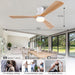 52 in. Low Profile Ceiling Fan with Light and Remote, Quiet Reversible Flush Mount Ceiling Fan, Wood Hugger Ceiling Fans, Indoor Outdoor Ceiling Fans-5-ErisView