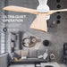 52 in. Low Profile Ceiling Fan with Light and Remote, Quiet Reversible Flush Mount Ceiling Fan, Wood Hugger Ceiling Fans, Indoor Outdoor Ceiling Fans-6-ErisView