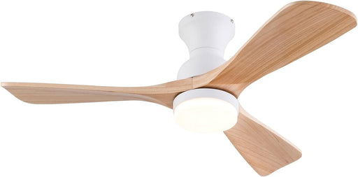 52 in. Low Profile Ceiling Fan with Light and Remote, Quiet Reversible Flush Mount Ceiling Fan, Wood Hugger Ceiling Fans, Indoor Outdoor Ceiling Fans-1-ErisView
