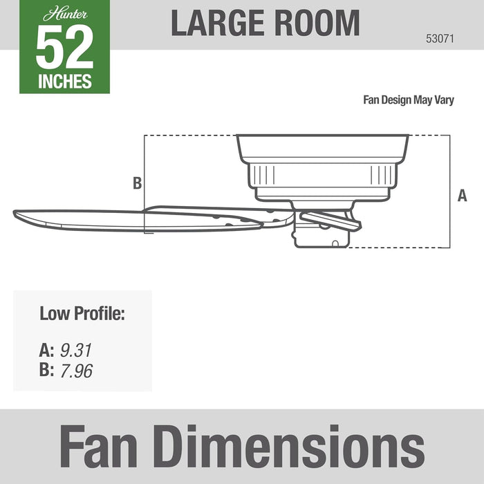 52 in. Low Profile Indoor Antique Traditional Ceiling Fans without Lights, Ceiling Fan with Reversible Blades Pull Chains Whisper Wind Motor-5-ErisView
