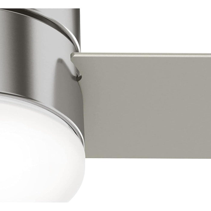 52 in. Low Profile Indoor Ceiling Fan with LED Light and Remote Control, Brushed Nickel Ceiling Fan-10-ErisView