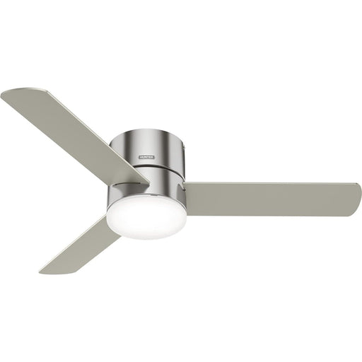 52 in. Low Profile Indoor Ceiling Fan with LED Light and Remote Control, Brushed Nickel Ceiling Fan-1-ErisView