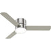 52 in. Low Profile Indoor Ceiling Fan with LED Light and Remote Control, Brushed Nickel Ceiling Fan-1-ErisView