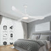 52 in. Low Profile Modern Ceiling Fan with Lights, White Ceiling Fan with Remote, 3 Blade Reversible Quietest Fan For Sleeping-4-ErisView