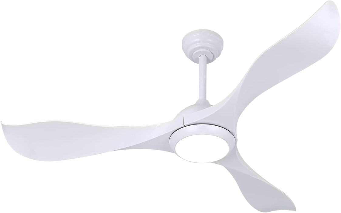 52 in. Low Profile Modern Ceiling Fan with Lights, White Ceiling Fan with Remote, 3 Blade Reversible Quietest Fan For Sleeping-1-ErisView