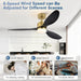 52 in. Luxury Ceiling Fans with Light and Remote Control, Modern Gold Black Ceiling Fan, 3 Blade Chandelier Bedroom Ceiling Fans-4-ErisView