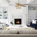 52 in. Luxury Gold Crystal Ceiling Fan Chandelier with Remote Light Kit-ErisView