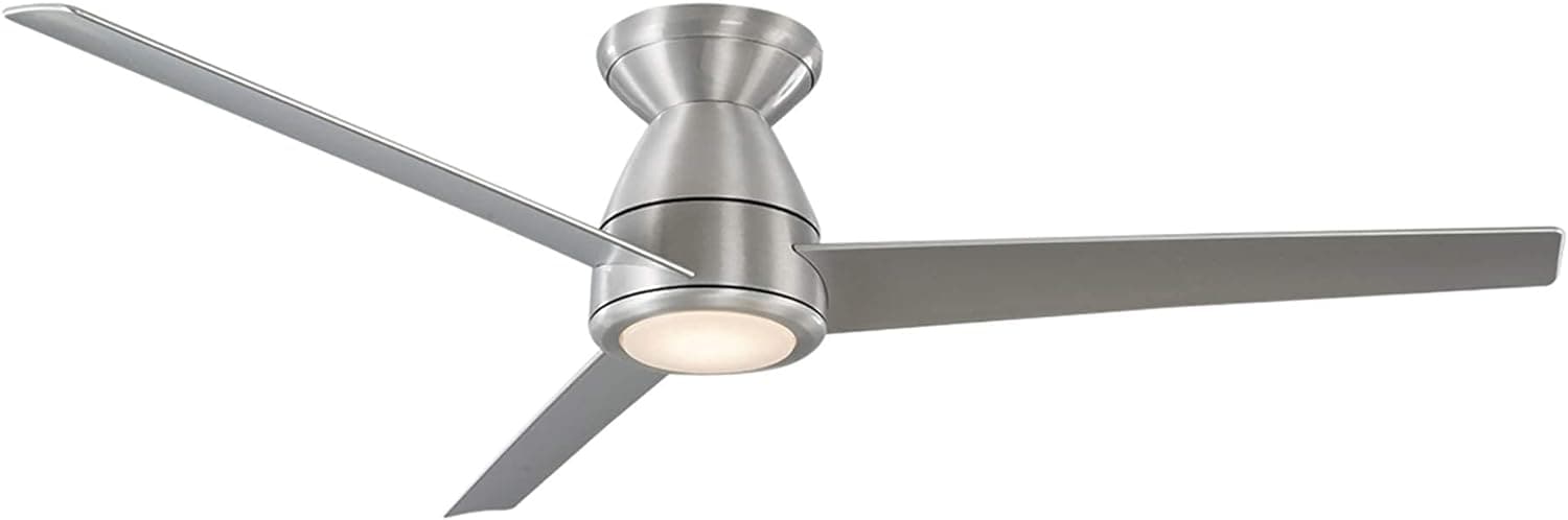 52 in. Matte Black 3 Blade Flush Mount Outdoor Ceiling Fan with LED Light Kit and Remote, Works with Alexa Google Assistant Samsung Things Ios android APP-11-ErisView