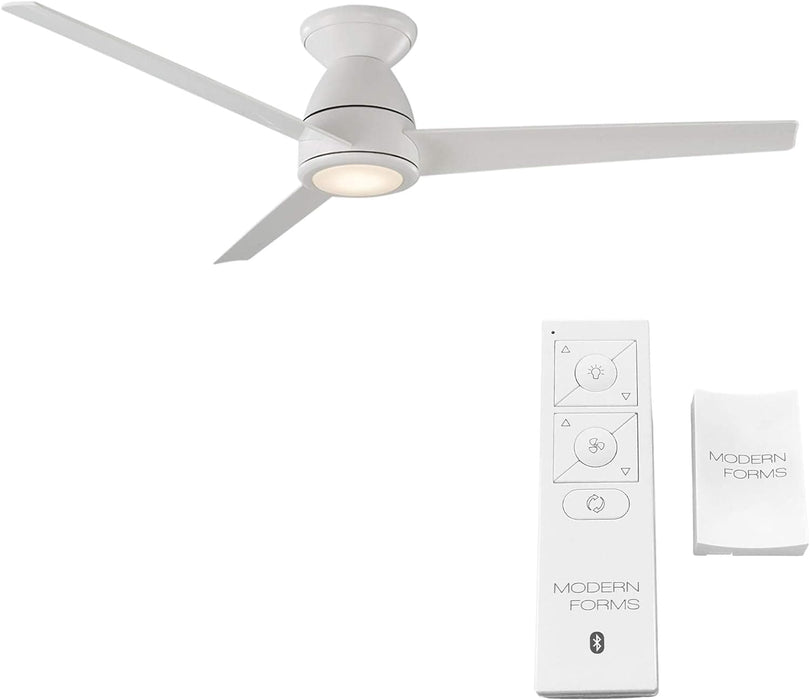 52 in. Matte Black 3 Blade Flush Mount Outdoor Ceiling Fan with LED Light Kit and Remote, Works with Alexa Google Assistant Samsung Things Ios android APP-22-ErisView