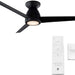 52 in. Matte Black 3 Blade Flush Mount Outdoor Ceiling Fan with LED Light Kit and Remote, Works with Alexa Google Assistant Samsung Things Ios android APP-25-ErisView