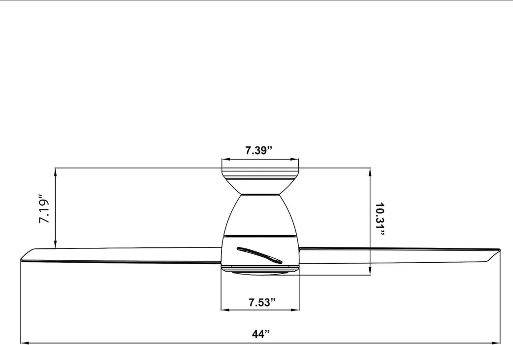 52 in. Matte Black 3 Blade Flush Mount Outdoor Ceiling Fan with LED Light Kit and Remote, Works with Alexa Google Assistant Samsung Things Ios android APP-27-ErisView