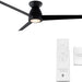52 in. Matte Black 3 Blade Flush Mount Outdoor Ceiling Fan with LED Light Kit and Remote, Works with Alexa Google Assistant Samsung Things Ios android APP-2-ErisView