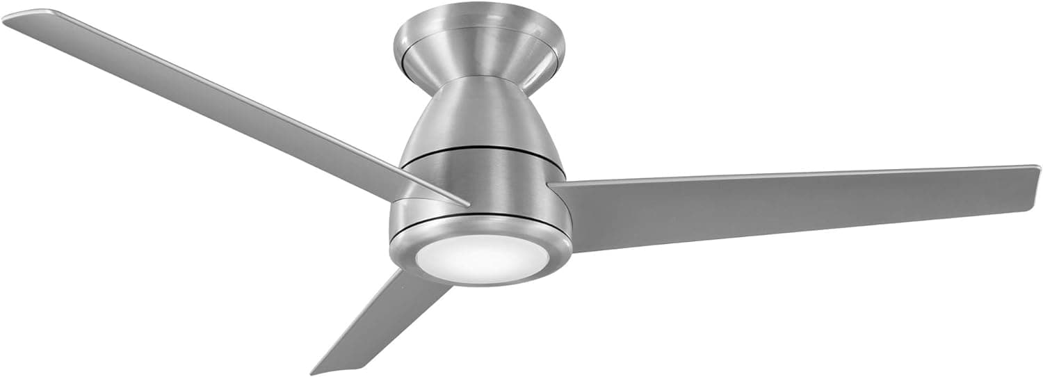 52 in. Matte Black 3 Blade Flush Mount Outdoor Ceiling Fan with LED Light Kit and Remote, Works with Alexa Google Assistant Samsung Things Ios android APP-30-ErisView