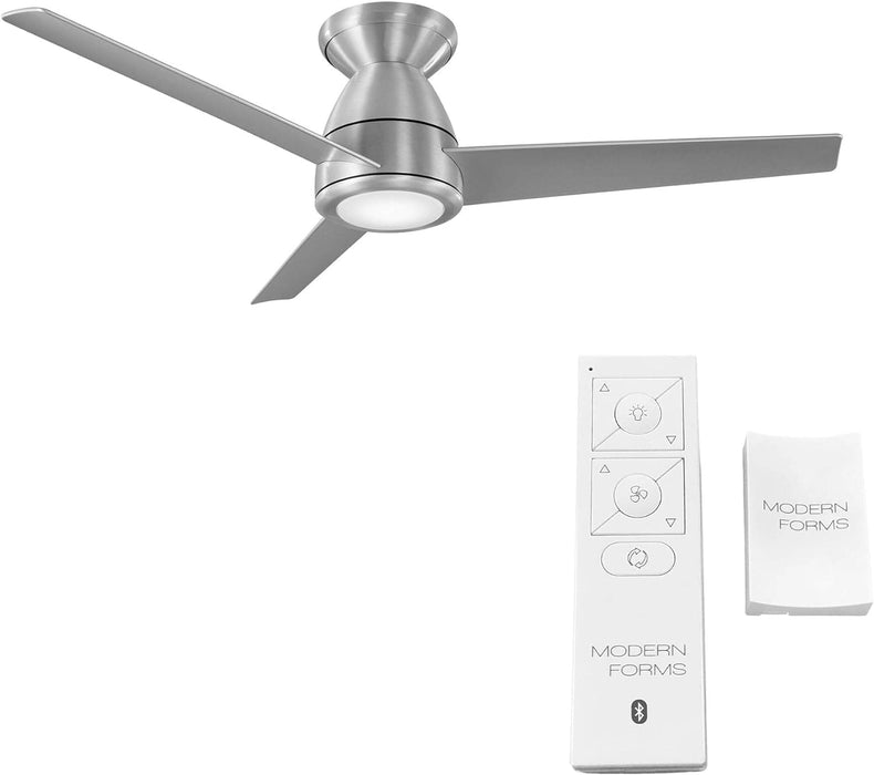 52 in. Matte Black 3 Blade Flush Mount Outdoor Ceiling Fan with LED Light Kit and Remote, Works with Alexa Google Assistant Samsung Things Ios android APP-31-ErisView