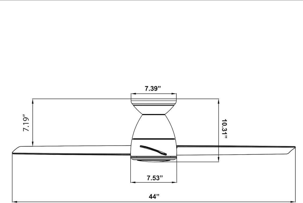 52 in. Matte Black 3 Blade Flush Mount Outdoor Ceiling Fan with LED Light Kit and Remote, Works with Alexa Google Assistant Samsung Things Ios android APP-32-ErisView