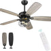 52 in. Matte Black Caged Farmhouse Ceiling Fan with Lights and Remote Control, Rustic Ceiling Fans, Industrial Ceiling Fans-1-ErisView