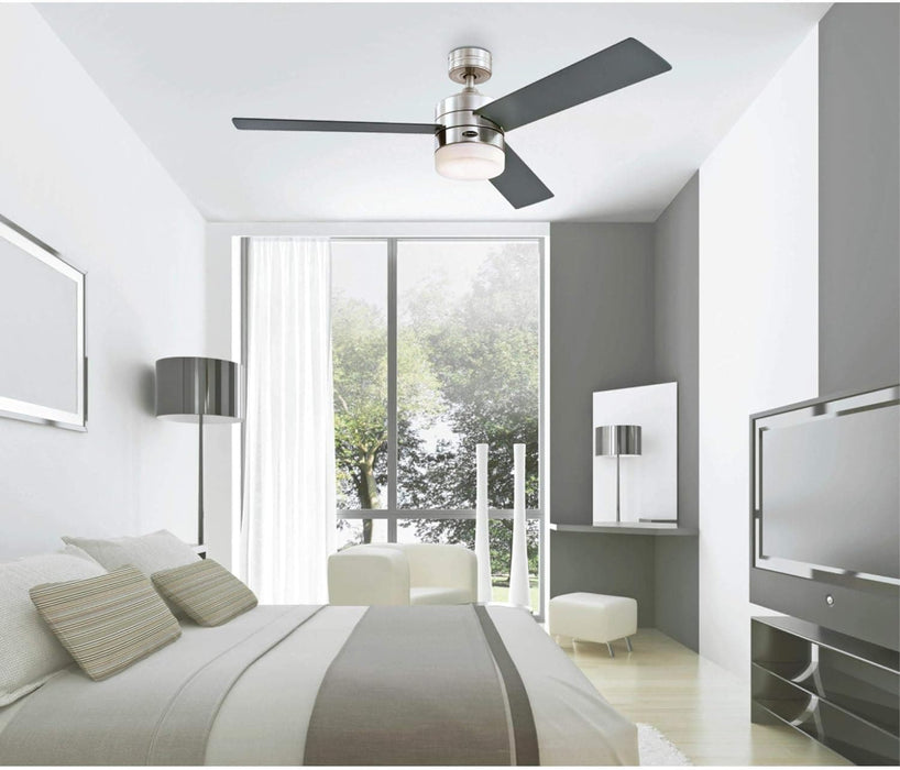52 in. Matte Black Ceiling Fan with Frosted Glass, Modern Ceiling Fan and Light Remote Control-14-ErisView
