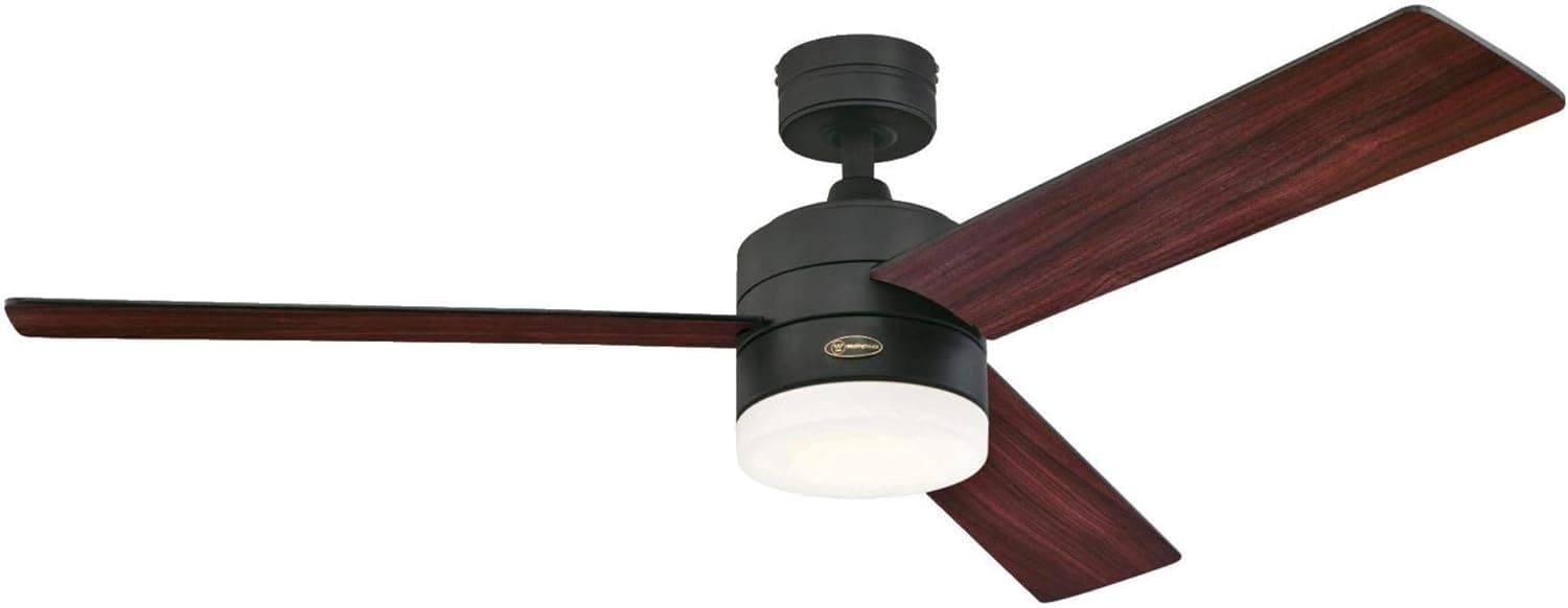 52 in. Matte Black Ceiling Fan with Frosted Glass, Modern Ceiling Fan and Light Remote Control-2-ErisView