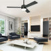 52 in. Matte Black Ceiling Fan with Frosted Glass, Modern Ceiling Fan and Light Remote Control-8-ErisView