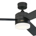 52 in. Matte Black Ceiling Fan with Frosted Glass, Modern Ceiling Fan and Light Remote Control-1-ErisView