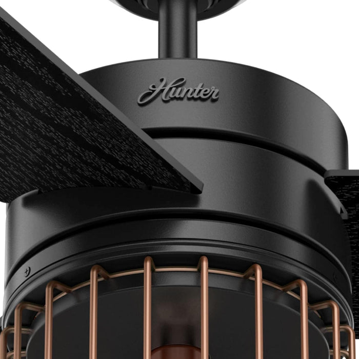 52 in. Matte Black Ceiling Fan with LED Light Kit and Handheld Remote, Ceiling Hugger Ceiling Fans-10-ErisView