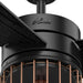52 in. Matte Black Ceiling Fan with LED Light Kit and Handheld Remote, Ceiling Hugger Ceiling Fans-10-ErisView