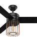 52 in. Matte Black Ceiling Fan with LED Light Kit and Handheld Remote, Ceiling Hugger Ceiling Fans-11-ErisView