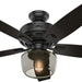 52 in. Matte Black Ceiling Fan with LED Light Kit and Handheld Remote, Hugger Ceiling Fans-5-ErisView