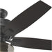 52 in. Matte Black Ceiling Fan with LED Light Kit and Handheld Remote, Hugger Ceiling Fans-7-ErisView