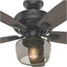 52 in. Matte Black Ceiling Fan with LED Light Kit and Handheld Remote, Hugger Ceiling Fans-9-ErisView
