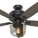 52 in. Matte Black Ceiling Fan with LED Light Kit and Handheld Remote, Hugger Ceiling Fans-1-ErisView