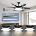 52 in. Matte Black Ceiling Fan with Light and Remote, Flush Mount Reversible Dimmable, Noiseless Ceiling Fan for Living Room Fan-5-ErisView