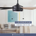 52 in. Matte Black Contemporary Ceiling Fan with Light Pull Chain, LED Reversible Ceiling Fan Winter Summer-3-ErisView